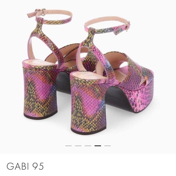 NWT FREE LANCE Freelance Gabi 95 Heeled sandal cross straps Snake print leather - Picture 4 of 12